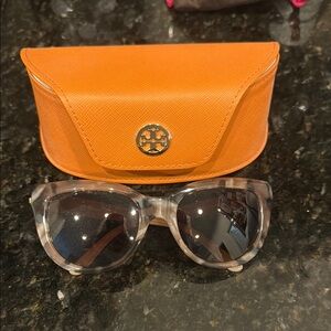 Tory Burch Gray and Orange Sunglasses with Protective Case